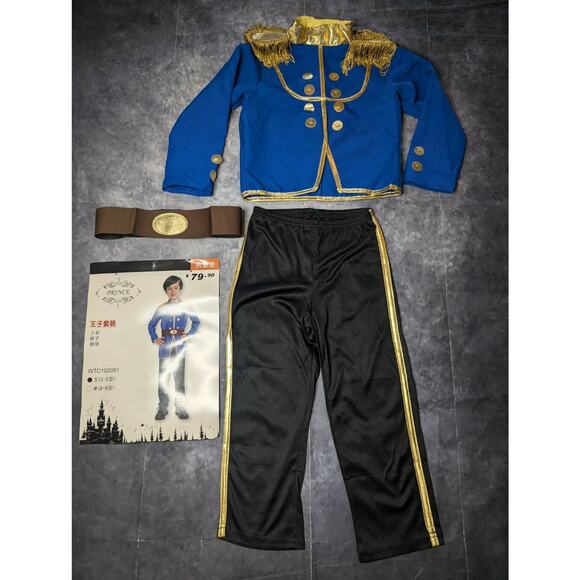 NEW! Blue Boys Prince Charming Outfit Kids Halloween Costume Party Size 3-5 - Picture 6 of 12